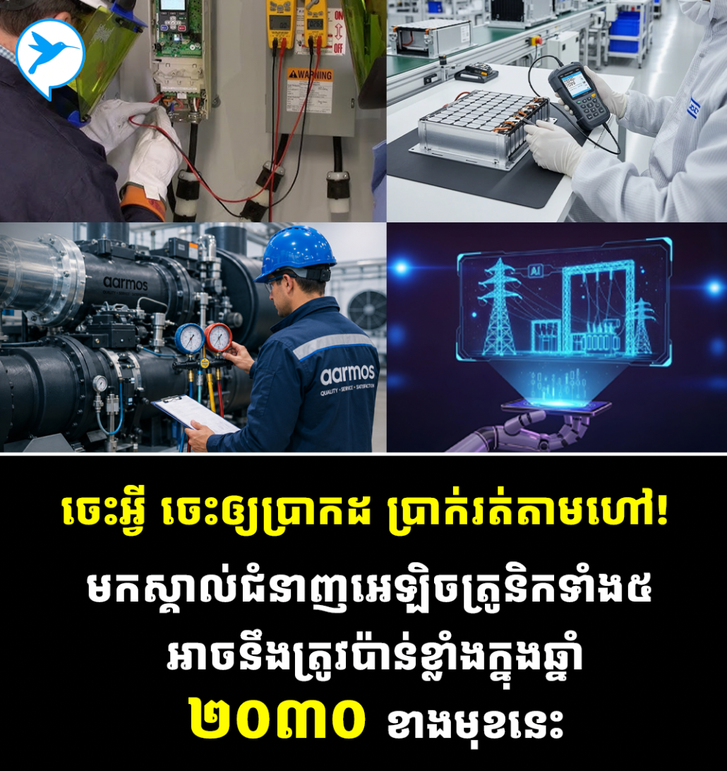 មានជំនាញច្បាស់ ចំណូលដឹងតែខ្ពស់! នេះជាជំនាញថ្មីៗទាំង៥ អាចត្រូវប៉ាន់ខ្លាំក្នុងឆ្នាំ ២០៣០ ខាងមុខ